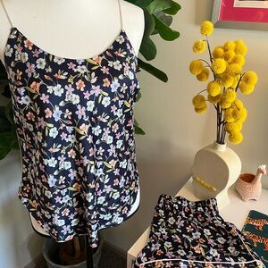 Victoria's Secret Blue and Pink Floral Sleeveless Camisole Pajama